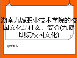 湖南九嶷职业技术学院的校园文化是什么，简介(九嶷职院校园文化)