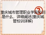 重庆城市管理职业学院校训是什么，详细阐述(重庆城管校训详解)