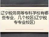 辽宁税务高等专科学校有哪些专业，几个校区(辽宁税专专业校区)