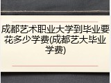 成都艺术职业大学到毕业要花多少学费(成都艺大毕业学费)