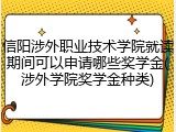 信阳涉外职业技术学院就读期间可以申请哪些奖学金(涉外学院奖学金种类)