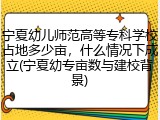 宁夏幼儿师范高等专科学校占地多少亩，什么情况下成立(宁夏幼专亩数与建校背景)