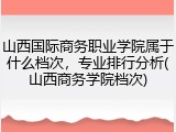 山西国际商务职业学院属于什么档次，专业排行分析(山西商务学院档次)