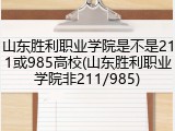 山东胜利职业学院是不是211或985高校(山东胜利职业学院非211/985)