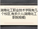 湖南化工职业技术学院有几个校区,有多少人(湖南化工职院规模)