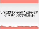 宁夏医科大学到毕业要花多少学费(宁医学费总计)