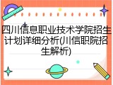 四川信息职业技术学院招生计划详细分析(川信职院招生解析)