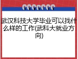 武汉科技大学毕业可以找什么样的工作(武科大就业方向)