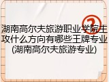 湖南高尔夫旅游职业学院主攻什么方向有哪些王牌专业(湖南高尔夫旅游专业)