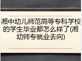 湘中幼儿师范高等专科学校的学生毕业都怎么样了(湘幼师专就业去向)