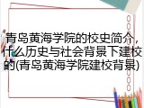 青岛黄海学院的校史简介，什么历史与社会背景下建校的(青岛黄海学院建校背景)