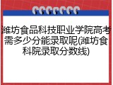 潍坊食品科技职业学院高考需多少分能录取呢(潍坊食科院录取分数线)