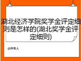 湖北经济学院奖学金评定细则是怎样的(湖北奖学金评定细则)