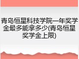 青岛恒星科技学院一年奖学金最多能拿多少(青岛恒星奖学金上限)