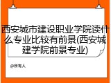 西安城市建设职业学院读什么专业比较有前景(西安城建学院前景专业)