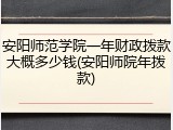 安阳师范学院一年财政拨款大概多少钱(安阳师院年拨款)