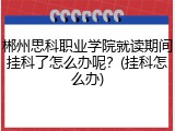 郴州思科职业学院就读期间挂科了怎么办呢？(挂科怎么办)