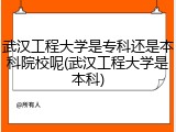 武汉工程大学是专科还是本科院校呢(武汉工程大学是本科)