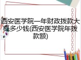 西安医学院一年财政拨款大概多少钱(西安医学院年拨款额)