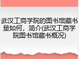 武汉工商学院的图书馆藏书量如何，简介(武汉工商学院图书馆藏书概况)