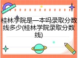 桂林学院是一本吗录取分数线多少(桂林学院录取分数线)