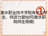 衡水职业技术学院有多少学生，师资力量如何(衡水职院师生规模)