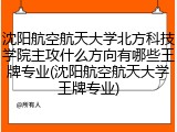 沈阳航空航天大学北方科技学院主攻什么方向有哪些王牌专业(沈阳航空航天大学王牌专业)