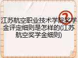 江苏航空职业技术学院奖学金评定细则是怎样的(江苏航空奖学金细则)