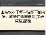 山东农业工程学院能不能考研，成绩在哪里查询(考研成绩查询)