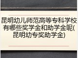 昆明幼儿师范高等专科学校有哪些奖学金和助学金呢(昆明幼专奖助学金)