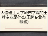 大连理工大学城市学院的王牌专业是什么(王牌专业有哪些)