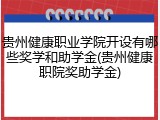 贵州健康职业学院开设有哪些奖学和助学金(贵州健康职院奖助学金)