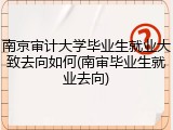 南京审计大学毕业生就业大致去向如何(南审毕业生就业去向)