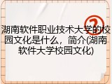 湖南软件职业技术大学的校园文化是什么，简介(湖南软件大学校园文化)