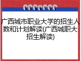 广西城市职业大学的招生人数和计划解读(广西城职大招生解读)