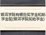 普洱学院有哪些奖学金和助学金呢(普洱学院奖助学金)