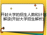 开封大学的招生人数和计划解读(开封大学招生解析)