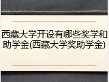 西藏大学开设有哪些奖学和助学金(西藏大学奖助学金)
