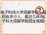 电子科技大学成都学院一届招收多少人，最近几年(电子科大成都学院招生规模)