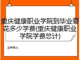 重庆健康职业学院到毕业要花多少学费(重庆健康职业学院学费总计)