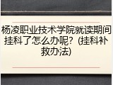 杨凌职业技术学院就读期间挂科了怎么办呢？(挂科补救办法)
