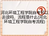 河北环境工程学院自考可以去读吗，流程是什么(河北环境工程学院自考流程)