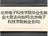 北京电子科技学院毕业生就业大致去向如何(北京电子科技学院就业去向)