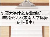 东南大学什么专业最好，一年招多少人(东南大学优势专业招生)