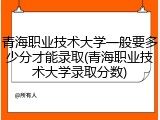 青海职业技术大学一般要多少分才能录取(青海职业技术大学录取分数)