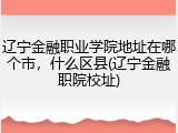 辽宁金融职业学院地址在哪个市，什么区县(辽宁金融职院校址)