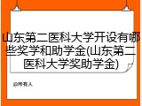 山东第二医科大学开设有哪些奖学和助学金(山东第二医科大学奖助学金)