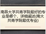 南昌大学共青学院最好的专业是哪个，详细阐述(南大共青学院最优专业)