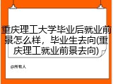 重庆理工大学毕业后就业前景怎么样，毕业生去向(重庆理工就业前景去向)