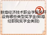 蚌埠经济技术职业学院共开设有哪些类型奖学金(蚌埠经职院奖学金类别)